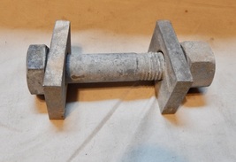 1&quot; x 8 TPI x 5&quot; Hex Bolt With Square Washers &amp; Nuts Galvanized NOS 276E - $24.99