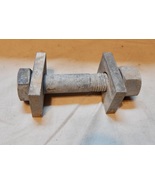 1&quot; x 8 TPI x 5&quot; Hex Bolt With Square Washers &amp; Nuts Galvanized NOS 276E - $24.99