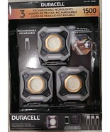 Duracell 3 Rechargeable Work Lights, 1500 Lumes, Magnetic Base, USB-C Ca... - $33.37