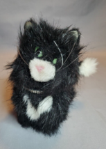 American Girl Black Cat Licorice Plush Pet Rhinestone Collar Green Eyes Tuxedo - $13.81