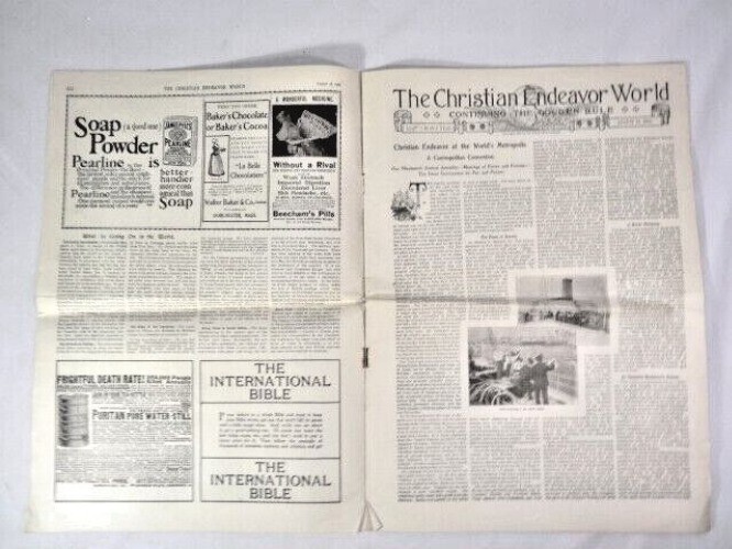 The Christian Endeavor World Newspaper The Golden Rule August 1900 Antique Gift Item image 5