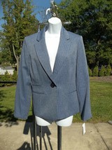 Nwt Kasper Blue Pinstripe Suit Jacket 10 $129 - £39.04 GBP