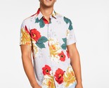 Guess Mens Slim Fit Poppy-Print Short-Sleeve Shirt Poppies Peonies Print... - $29.99