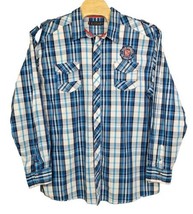 Vintage Coogi Australia 69 Mens Plaid Western Pearl Snap Long Sleeve Shirt 5XL - $27.55