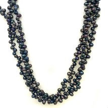 Vtg Sterling Marie DeMasi Ltd. Genuine Bead Tahitian Pearl Statement Necklace 18 - £123.41 GBP