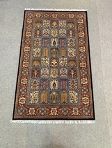 100% Wool 5x7 ft Red Blue Fine Handmade Carpet Oriental Area Rug - £638.64 GBP