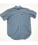 Cremieux Men&#39;s Plaid Short-Sleeve Button Down Shirt Medium Blue Green Bo... - $145.10 MXN