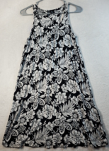 Cynthia Rowley Sleep Dress Womens XS Black Floral Rayon Sleeveless Round Neck - £16.67 GBP