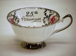 Old Vintage Elizabethan Fine Bone China Coffee Tea Cup England 25th Anniversary - £6.95 GBP
