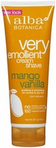 Alba Botanica Moisturizing Cream Shave, Mango Vanilla - 8 oz - £10.27 GBP