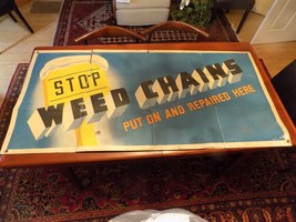 Vintage Stop Weed Chains Put On and Repaired Here Paper Store Banner - €56,39 EUR
