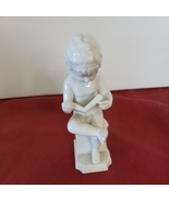 Porcelain Figurine Japan Boy Reading Book 4 3/4 &quot; - £14.91 GBP