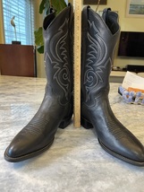 Sanders Handcrafted in Mexico all leather Cowboy boots in Black men’s 9.5 D image 4