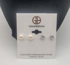 Giani Bernini 2-PC. Set Cultured Freshwater Pearl and Cubic Zirconia Stud - £23.98 GBP
