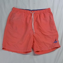 Nautica Large x 6&quot; Bright Pink Mesh Lined Swim Trunks Mens Shorts - $14.99