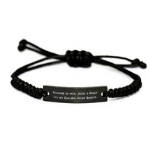 Knitting is not Just a Hobby. It&#39;s My Escape. Knitting Black Rope Bracelet, Insp - £17.19 GBP