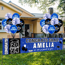 Graduation Party Decorations, Personalized Class of 2024 Graduation Banner with - £25.94 GBP
