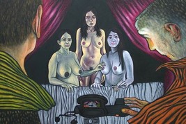 &quot;Miradas por el ojo de la camara&quot; Painting by Colombian artist Gilberto Cerón - £3,003.89 GBP