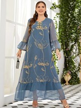 TOLEEN Oversize Plus Size Maxi Dresses Fashion Elegant Large 2023 Women Long Sle - £96.00 GBP