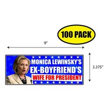 100 Pack 3.37&quot;x9&quot; Wife For President Sticker Decal Humor Funny Gift Vote BS0399 - £68.10 GBP