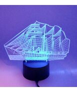 Sailing Ship 3D LED Lamp Acrylic Color Changing Night Light Height 7 Inch - $19.79