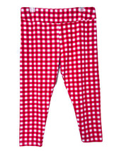 Celebrate! Patriotic Womens XL Red &amp; White Checkerboard Soft Capri Leggings - £8.65 GBP