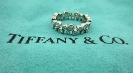 Tiffany &amp; Co. Platinum Bubbles Diamond .96ct Eternity Wedding Band Ring ... - $5,625.00