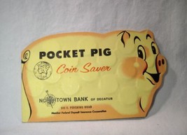 Vintage Northtown Bank of Decatur Pocket Pig Coin Saver K761 - £7.90 GBP