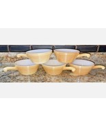 Vintage Fire King Peach Luster Set Of 5 Ovenware Beehive Soup Bowls With... - £18.30 GBP