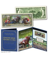 JUSTIFY &amp; HOF Jockey MIKE SMITH US $2 Bill in Large Display Signed by Mi... - £36.75 GBP