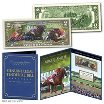 Justify &amp; Hof Jockey Mike Smith Us $2 Bill In Large Display Signed By Mike Smith - £37.51 GBP