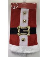 Christmas Tree Skirt 48&quot; At Home Faux Fur Santa Suit with Jingle Bells / 3m - $311.46 MXN