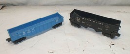 Lot Of 2 Lionel Train Cars - 6456 Black Hopper &amp; 6162 Blue Gondola - £24.36 GBP