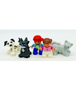 Lego Duplo Boy Girl Dalmation Dog Gray Cat Tuxedo Cat Lot of 5 Pets - $18.69