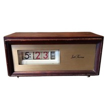 Seth Thomas Rolling Flip Speed Read Wood Gold Table Desk Electric Clock ... - $37.36