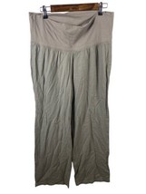 Old Navy Size Large Maternity Pants Womens Linen Blend Tan Wide Leg Pull On - £36.44 GBP