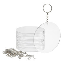 20 Pcs Acrylic Circle Disc Keychain Blank With Metal Rings Bulk For Diy ... - £28.82 GBP