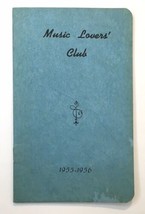 1955 - 1956 Music Lovers Club Program Booklet St. Paul Minneapolis Minne... - $15.00