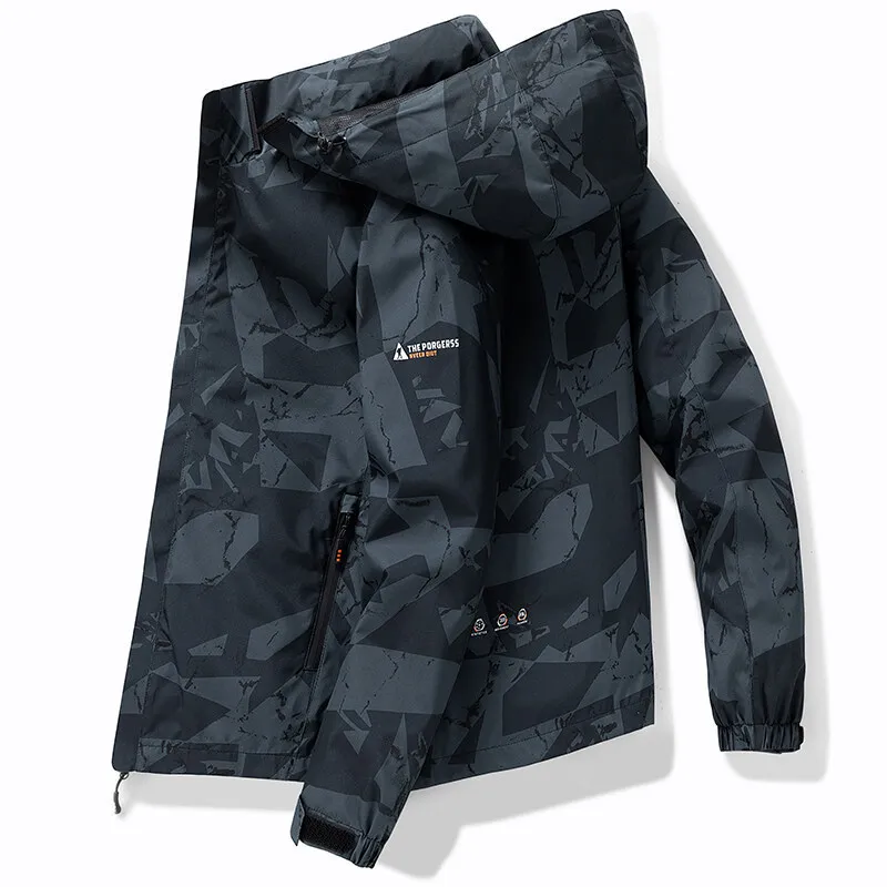 Hooded jacket suitable for hi and cycling autumn men&#39;s jacket waterproof bubble  - £175.44 GBP