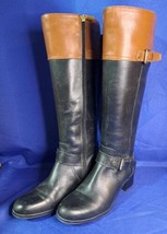 Bandolino Womens Boots BD7COPPA Black Leather Knee High Stretch Zipper 6... - $65.44