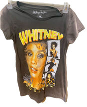 Whitney Houston Womens Medium T-shirt Black Cotton Music Band Concert Album - €8,52 EUR