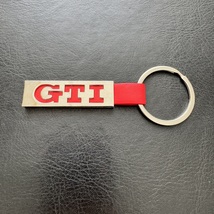 GTI Keychain: Exclusive Red VW GTI Metal and Faux Leather Keychain for T... - £11.85 GBP
