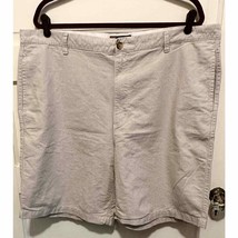 Chaps men’s khaki tan flat front shorts size 42 casual deck outdoors - £15.78 GBP