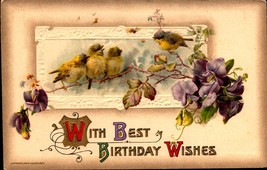 John Winsch Embossed Birthday Postcard &quot; With Best Birthday Wishes Bkc - £2.37 GBP