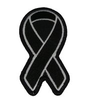 Black Ribbon for Melanoma Awareness Patch - Black - Veteran Owned Business. - $5.58