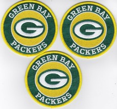 3 GREEN BAY PACKERS 3.5 INCH SEW/IRON PATCH EMBROIDERED NFL FOOTBALL JERSEY - $346.84 MXN