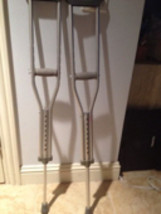 Metal Crutches Adult Size 5&#39;10&quot; -6&#39;6&quot; Beautiful Condition - £39.50 GBP