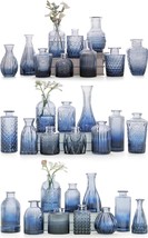 Blue Glass Bud Vase Set Of 30 - Small Vases For Flowers, Bud, Table Flower Decor - $68.99