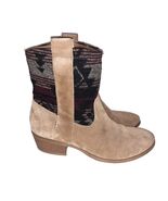 Bjorndal Austin Women&#39;s Sz 9 Beige Tan Leather Suede Ankle Western Aztec... - €32,83 EUR