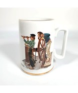 Norman Rockwell River Pilot Collectors Coffee Mug 1985 Museum Vintage Go... - £13.97 GBP